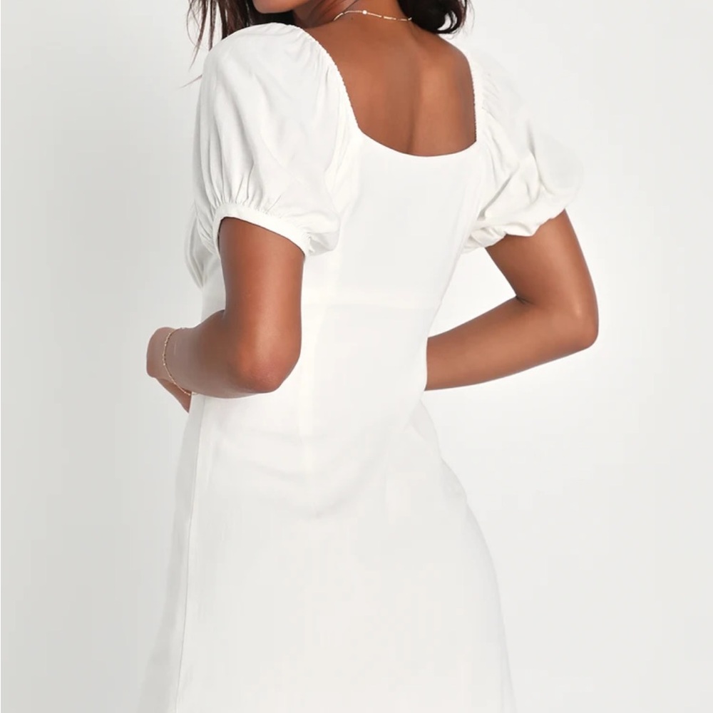 Lulu's Cream Puff Sleeve Mini Dress - Picture 2 of 4